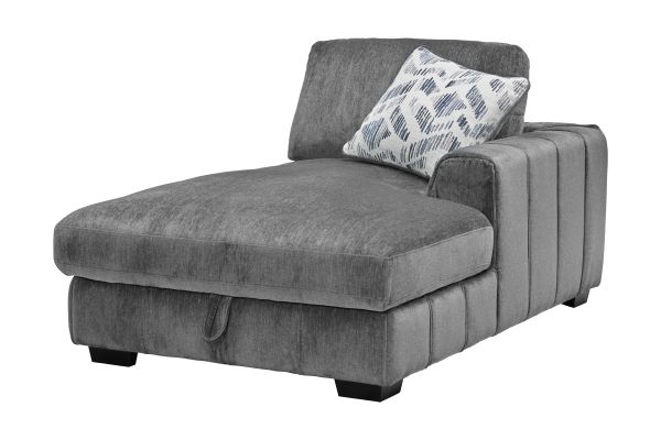 Overnight Grey 4-Piece Sleeper Sectional with Right Arm Facing Chaise