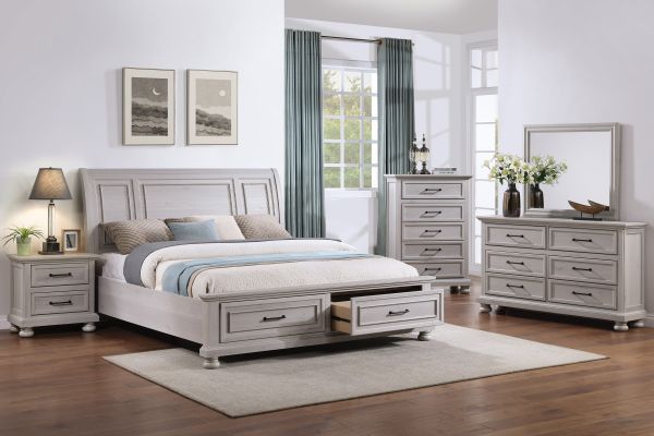 Arthur Light Grey 5-Piece King Bedroom Set 