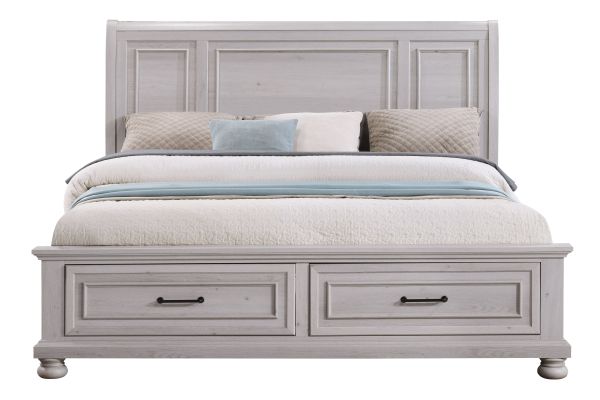 Arthur Light Grey King Storage Bed 