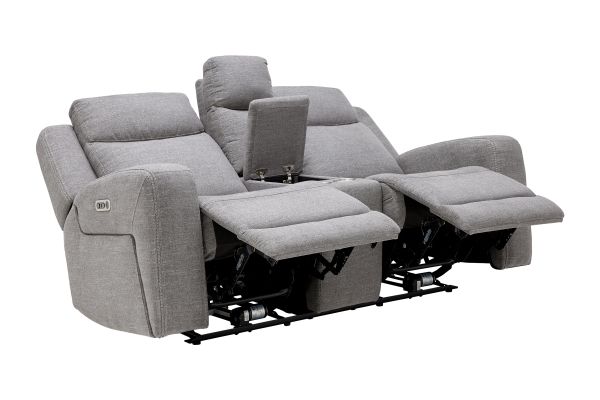 Summit Grey Dual Power Reclining Console Loveseat