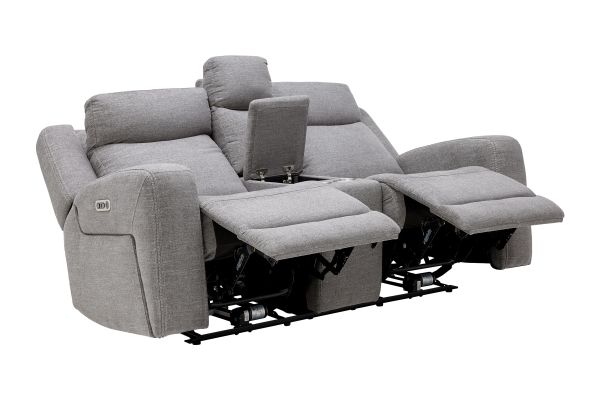 Summit Grey Dual Power Reclining Console Loveseat