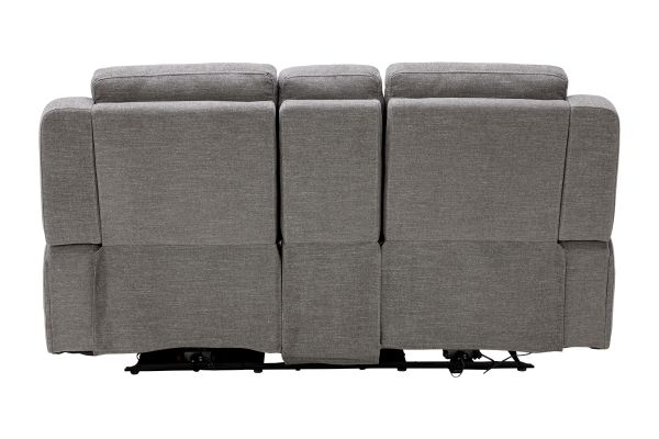 Summit Grey Dual Power Reclining Console Loveseat