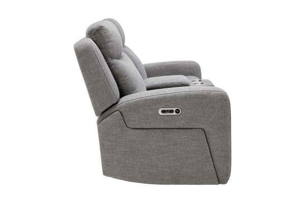 Summit Grey Dual Power Reclining Console Loveseat