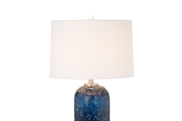 Blue Glass Table Lamp with Crystal Base (Set of 2)