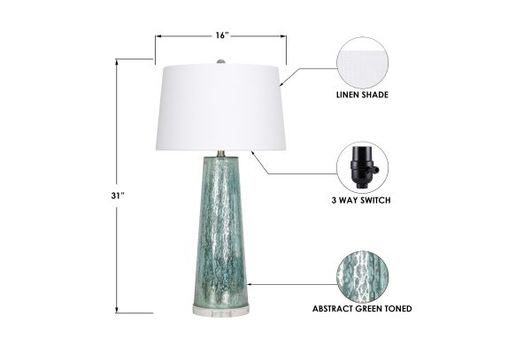 Emerald Rain 31" Abstract Green Toned Table Lamp (Set of 2)
