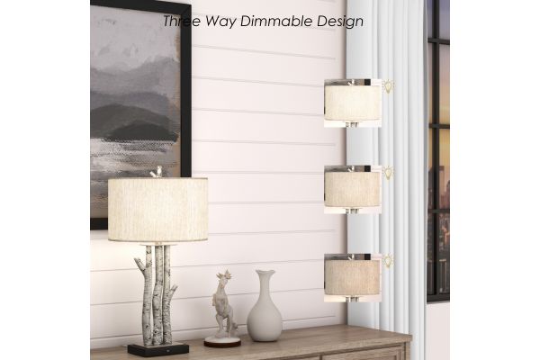 Birchwood Coastal Trio 29.5" Whitewash Table Lamps (Set of 2)