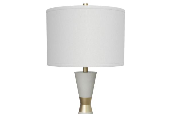 Hourglass 30.5" White Resin & Metal Table Lamps (Set of 2 Contemporary)