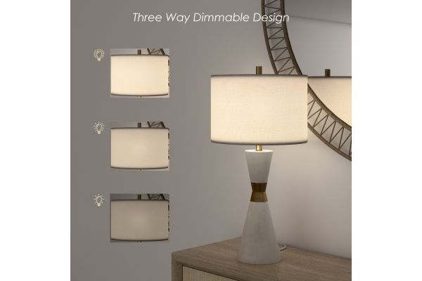 Hourglass 30.5" White Resin & Metal Table Lamps (Set of 2 Contemporary)