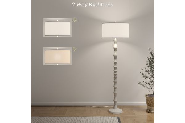 Zenith 66" White Floor Lamp