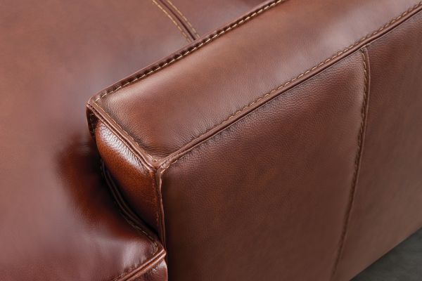 Berlin 6-Piece Dual Power Reclining Leather Sectional with Right Arm Facing Chaise