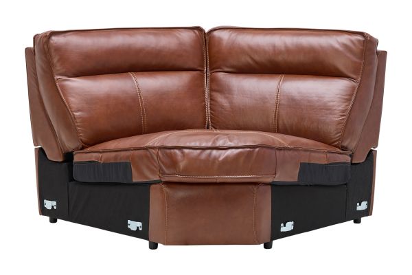 Berlin 6-Piece Dual Power Reclining Leather Sectional with Right Arm Facing Chaise