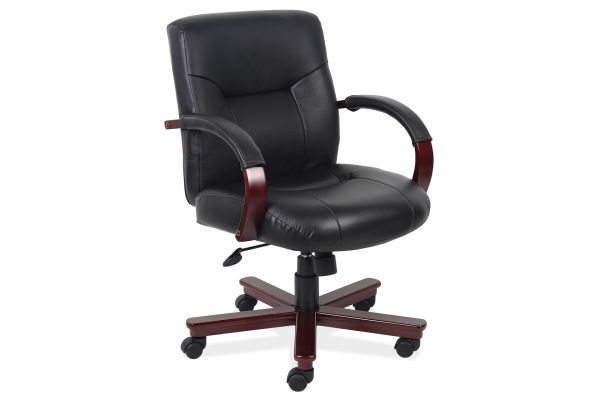 Spencer Executive Mid Back w/Mahogany Frame & Base