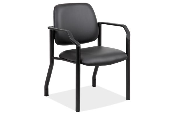 Big & Tall Guest Chair with Arms and Black Frame - 22''W