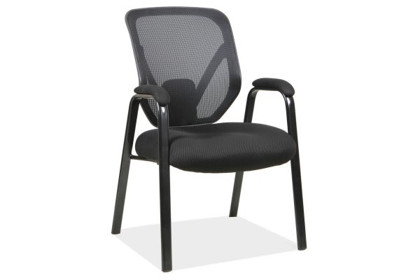 OS Big & Tall Mesh Back Guest Chair with Arms and Black Frame