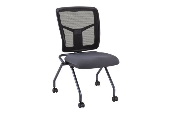 CoolMesh Armless Nesting Chair with Titanium Gray Frame - Fabric