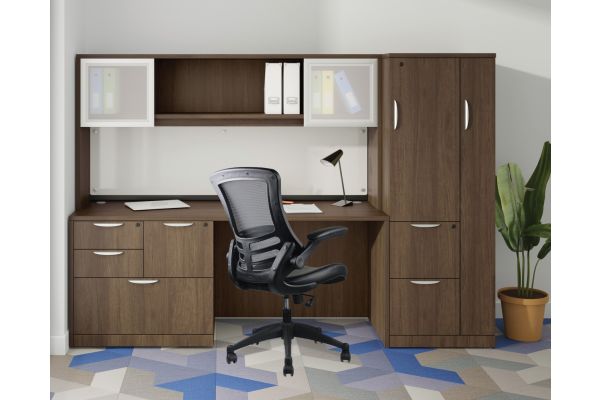 Serene Flip Arm Mesh Back Task Chair with Black Frame