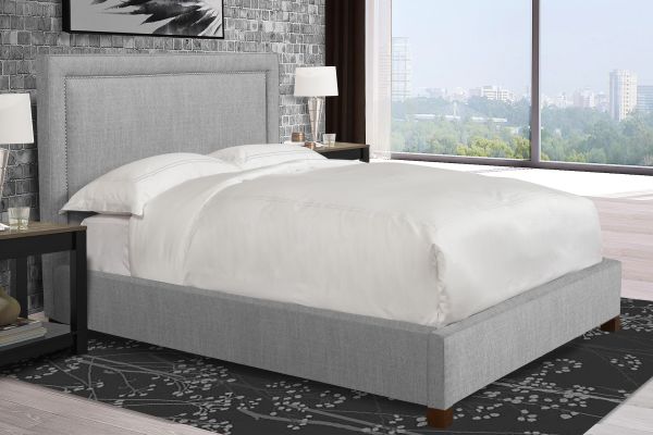 Olivia Queen Grey Upholstered Bed