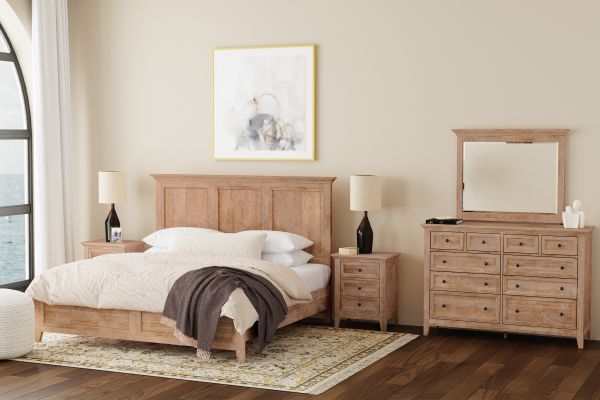 San Mateo 3-Piece Natural King Panel Bedroom Set