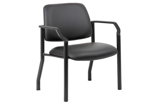 OfficeSource | Big & Tall | Guest Chair with Arms and Black Frame - 27.5''W