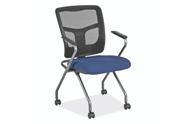 OfficeSource | CoolMesh Collection | Nesting Chair with Titanium Gray Frame