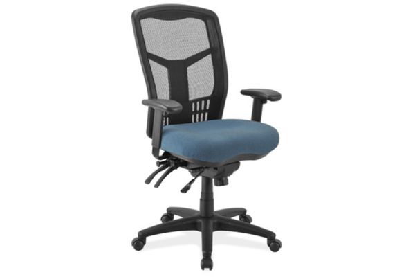 OfficeSource | CoolMesh Collection | Multi-Function High Back with Seat Slider and Black Frame