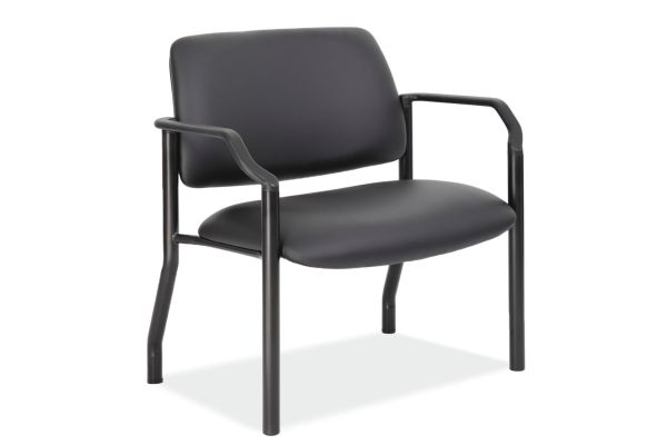OfficeSource | Big & Tall | Guest Chair with Arms and Black Frame - 32''W