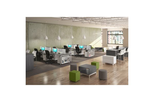 OfficeSource CoolMesh Synchro, High Back Mesh Chair with Seat Slider and Black Frame