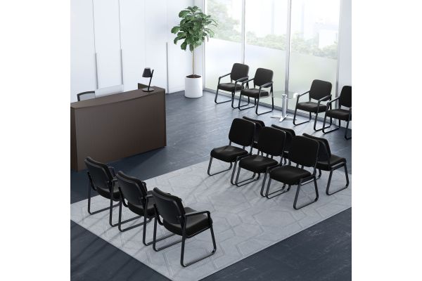 OfficeSource | Value Collection | Armless, Sled Base Guest Chair with Black Frame