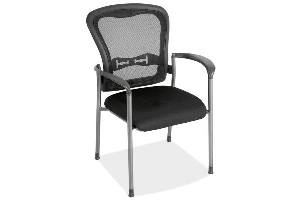 OfficeSource | CoolMesh | Mesh Back Guest Chair with Arms and Titanium Gray Frame