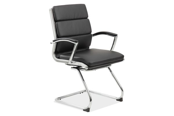 OfficeSource | Merak | Executive Guest Sled Base with Chrome Frame