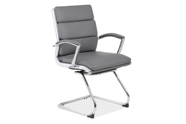 OfficeSource | Merak | Executive Guest Sled Base with Chrome Frame
