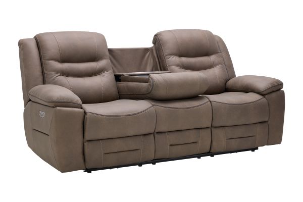 Rockford Brown Dual Power Reclining Sofa