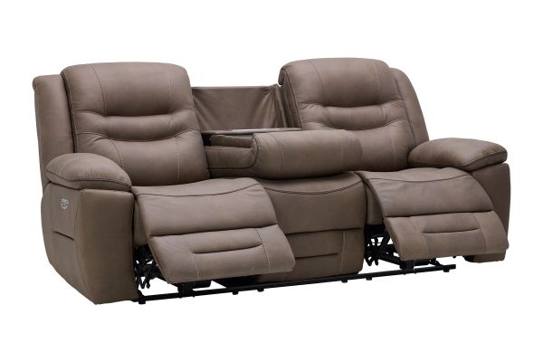 Rockford Brown Dual Power Reclining Sofa