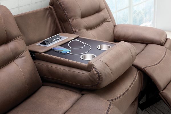 Rockford Brown Dual Power Reclining Sofa