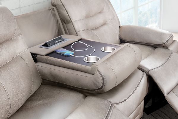 Rockford Grey Dual Power Reclining Sofa