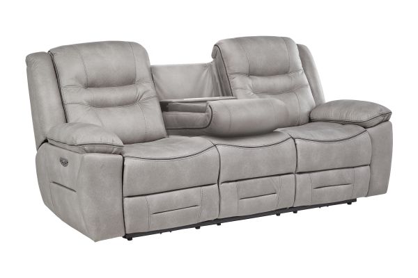 Rockford Grey Dual Power Reclining Sofa