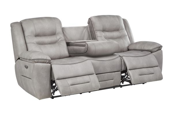 Rockford Grey Dual Power Reclining Sofa