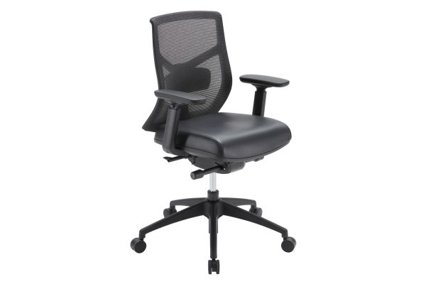 OfficeSource Starlight Mid Back Luxe Task Chair with Black Frame and Seat Slider