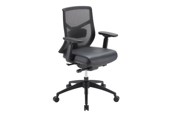 OfficeSource Starlight Mid Back Luxe Task Chair with Black Frame and Seat Slider