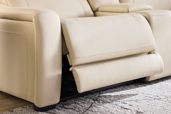 Newport 3-Piece Leather Dual Power Reclining Sectional with Left Arm Facing Chaise