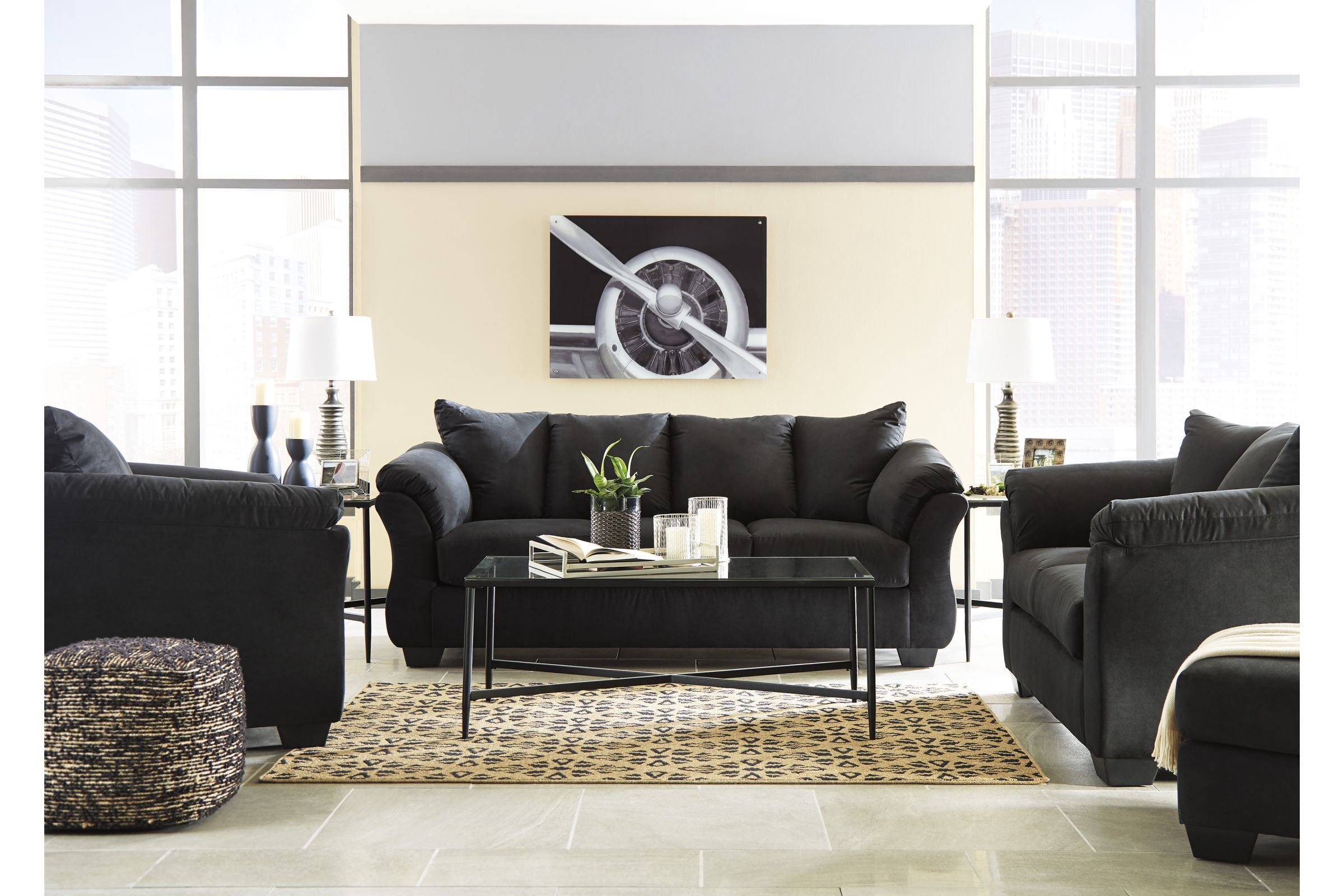 Darcy Black 8-Piece Living Room Set at Gardner White