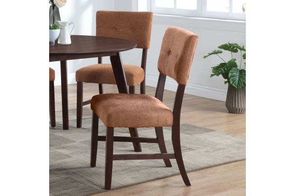 Ellis 47" Round Table + 4 Rust Chairs