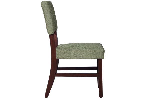 Ellis 47" Round Table + 4 Green Chairs