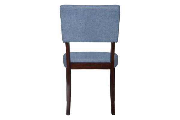 Ellis 47" Round Table + 4 Blue Chairs