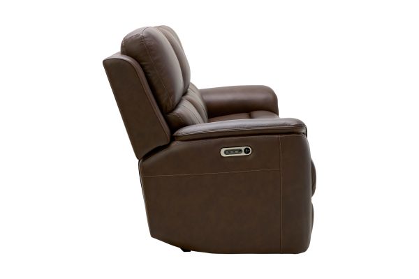 Oliver Umber Leather Triple Power Reclining Sofa