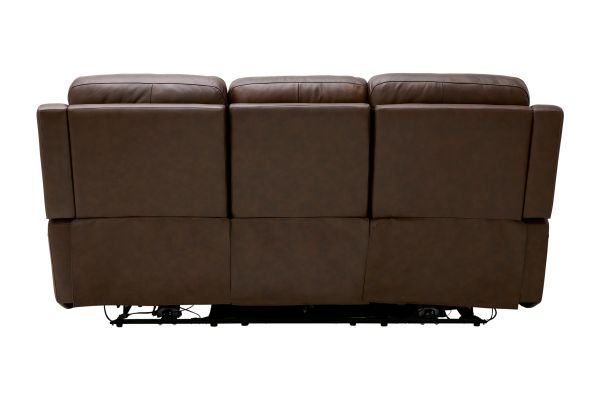 Oliver Umber Leather Triple Power Reclining Sofa