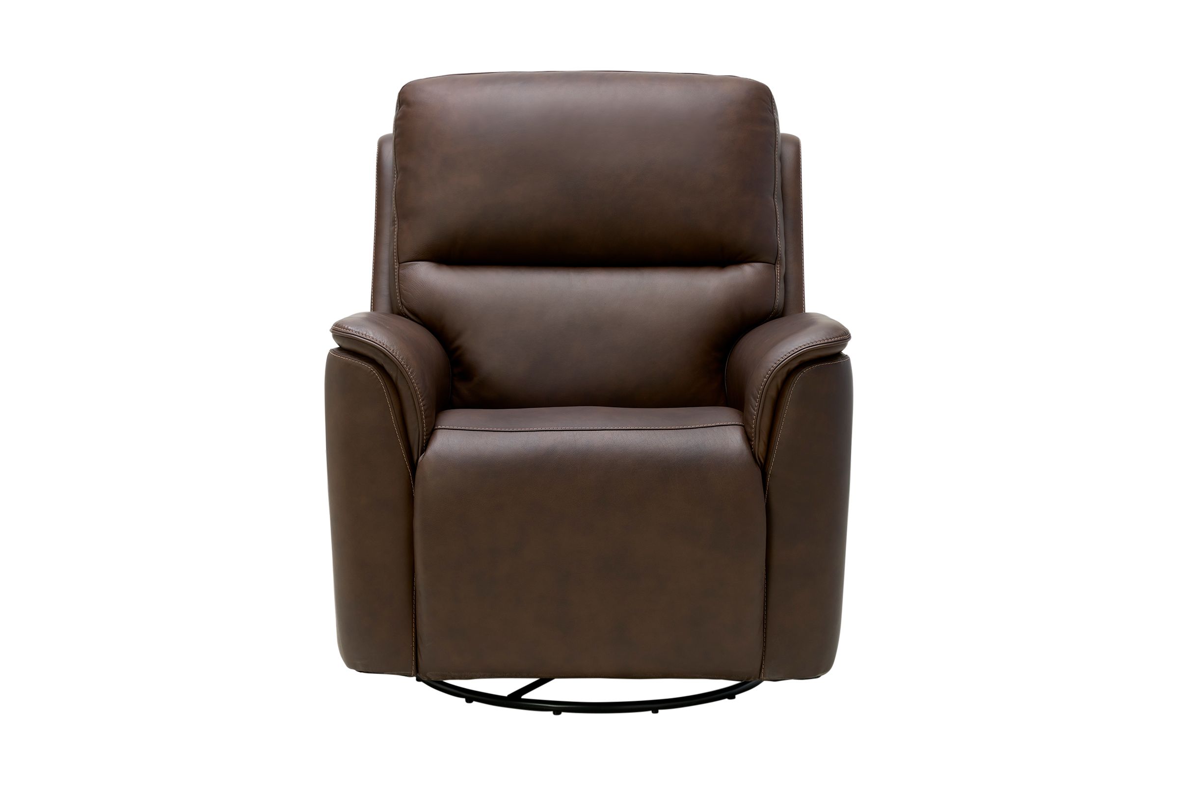 Oliver ブラウンロールチェア Oliver Umber Leather Triple Power Swivel Glider Recliner