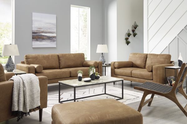 Telora Caramel 8-Piece Living Room Set
