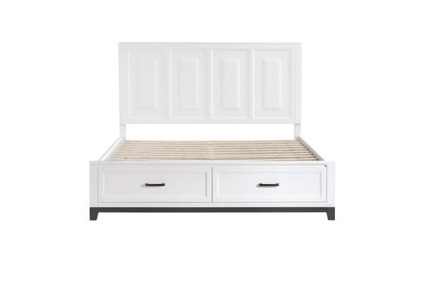 Garretson King Platform Bed with Footboard Storage - White