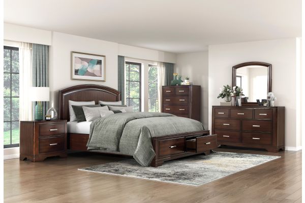 Hudson Full Platform Bed with Footboard Storage - Cherry
